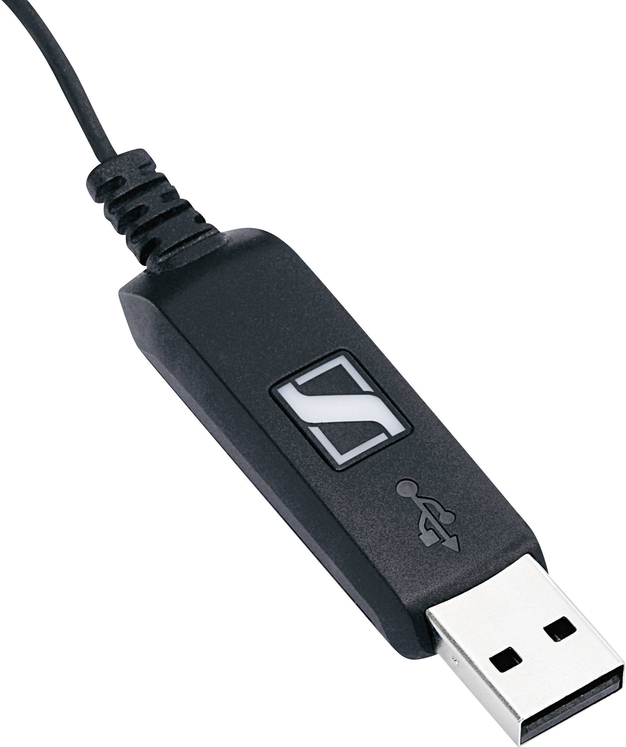 Czarny port USB z przewodem. Na obudowie znajduje się logo w kształcie litery 'S'.