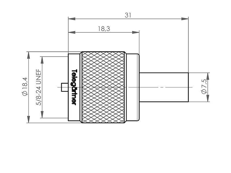 Złącze UHF Telegärtner 100024321 100024321 złącze męskie proste 50 Ω 1 szt.-5