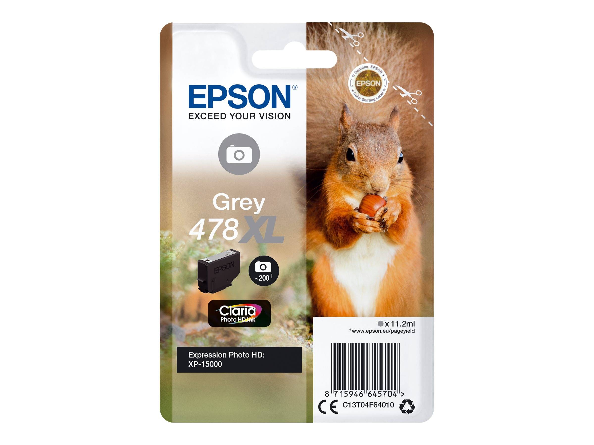 Epson atrament 478XL tusz oryginalny Szary C 13 T 04F64010-1