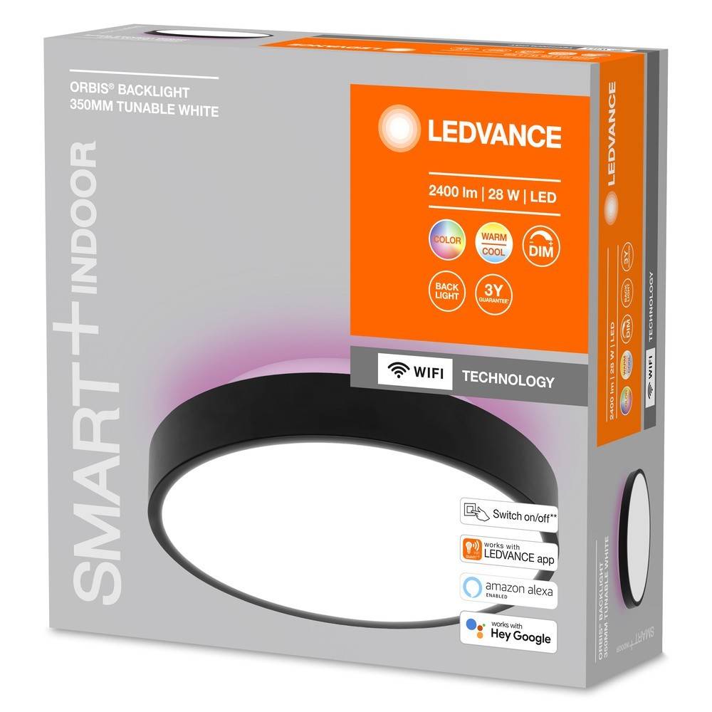 Lampa sufitowa LED LEDVANCE Smart + Wifi Orbis Backlight 4058075573574 28 W 2400 lm czarny-2
