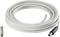 Białowy kabel koncentryczny z wtyczkami na obu końcach, jeden z nich jest odłączalny. Idealny do połączeń telewizyjnych i satelitarnych.