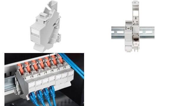 Adapter szyny DIN do modułu Keystone IP20, Digitus AN-25187, Sposób montażu: szyna montażowa-3