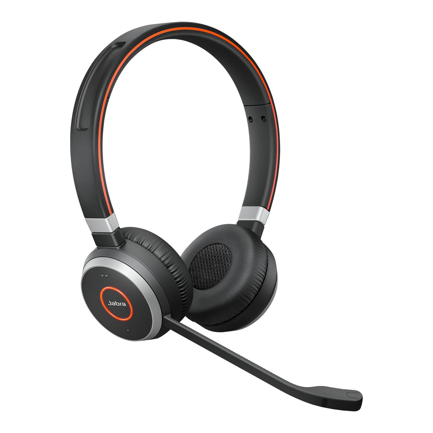 Jabra Evolve 65 MS Telefon Słuchawki nauszne Bluetooth, przewód stereo czarny, srebrny Wyciszanie hałasów Wskaźnik naład-9