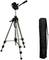 Statyw do aparatów z metalu z regulowanymi nogami i czarnym uchwytem do regulacji nachylenia, obok torby transportowej.