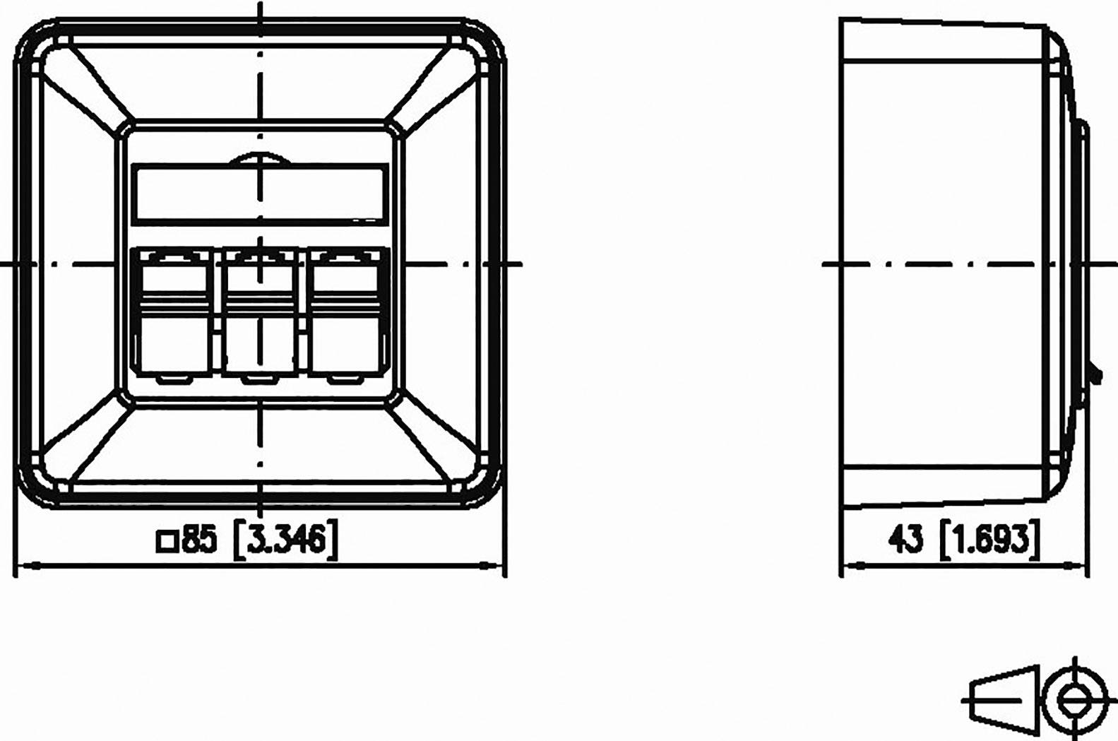 Модуль Metz Connect E-DAT, 3-портова мережева розетка AP Cat.6A, червона 1309130002-E, 3 порти, CAT 6a, для поверхневого монтажу