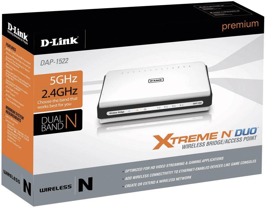 AccessPoint WLAN DLink DAP1522 300 MBit/s 2.4 GHz, 5 GHz 1 szt