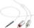 Białý audiokabel s 3,5mm jackem na jedné straně a dvěma cinch konektory (červeným a bílým) na straně druhé.<br><br>Biały kabel audio z wtykiem 3,5 mm jack z jednej strony oraz dwoma złączami RCA (czerwonym i białym) z drugiej strony.