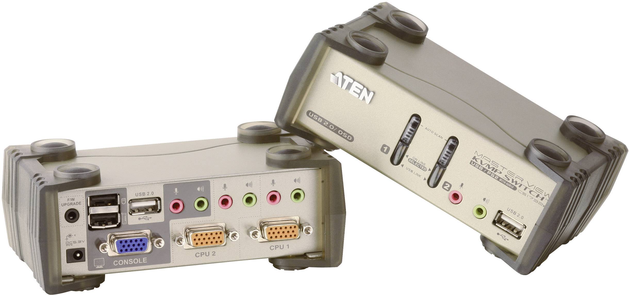 Przełącznik KVM, VGA ATEN CS1732B-AT-G, USB, 2048 x 1536 Pixel, Ilość przełączalnych PC: 2