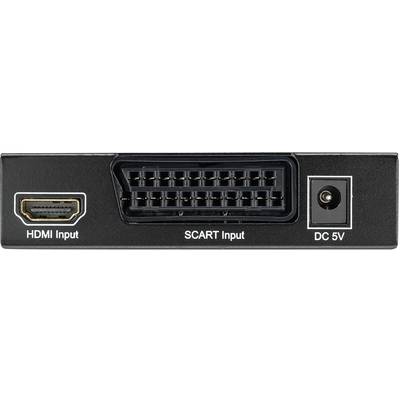 Tylna strona urządzenia z wejściami HDMI, SCART oraz DC 5V.