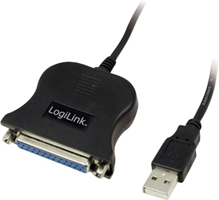 Кабель LogiLink UA0054 UA0054 USB 1.1, [1x USB-A 1.1 чоловічий роз'єм - 1x D-SUB 25-контактний жіночий роз'єм], 1,50 м, чорний
