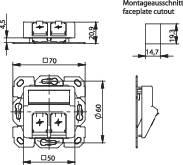 Мережева розетка Telegaertner RAL 9003, 2 x RJ45