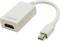 Biały adapter mini DisplayPort do HDMI firmy LogiLink z krótkim przewodem.