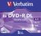 Opakowanie płyt Verbatim DVD+R DL, prędkość 8x, pojemność 8,5 GB, czas nagrywania 240 minut, podwójna warstwa.