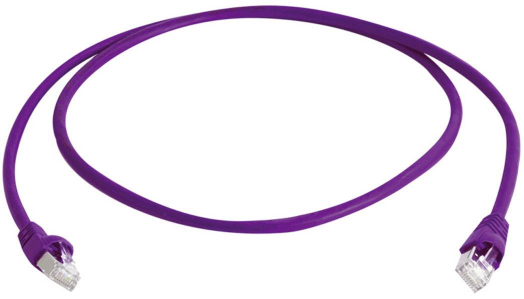 Кабель LAN RJ45, Telegärtner 100008035 100008035, S/FTP, CAT 6a, 0,25 м, фіолетовий