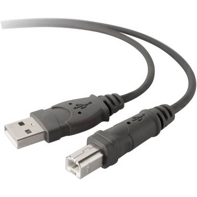 Kabel USB do drukarki z wtyczkami Type-A i Type-B, przeznaczone do podłączania drukarek do komputerów w celu przesyłania danych.