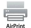 Symbol 'AirPrint' z graficznie stylizowaną drukarką.
