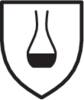 Symbol tarczy z naczyniem szklanym napełnionym do połowy cieczą. Symbolizuje ochronę chemiczną lub przed korozją.