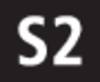Obraz przedstawia duże, czarne 'S2' na białym tle.