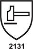 Piktogram młotka na tablicy z numerem 2131 poniżej. Symbolizuje ochronę lub normy bezpieczeństwa.