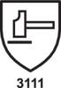 Tarcza z symbolem siekiery i numerem 3111