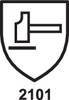 Tarcza z symbolem siekiery powyżej liczby 2101, prawdopodobnie ikona narzędzia lub ochrony.