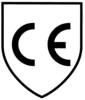 Znak z literami 'CE', wskazujący na zgodność z europejskimi wymaganiami w zakresie bezpieczeństwa, ochrony zdrowia i środowiska.