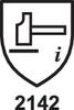 Tarcza ochronna z młotkiem i literą 'i' pod spodem. Poniżej widnieje liczba '2142'.