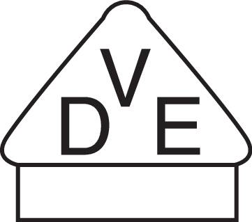 Trójkątna tablica z literami 'D', 'V', 'E'.