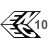 Logo 'ENEC 10' oznacza certyfikację zgodnie z europejskimi standardami dla produktów elektronicznych i ich bezpieczeństwa.
