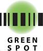 Zielony okrąg z czarnym kodem kreskowym i napisem 'Green Spot' poniżej.