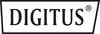 Logo 'DIGITUS' w białym napisie na czarnym tle.