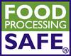 Obraz przedstawia logo z tekstem 'FOOD PROCESSING SAFE' napisanym wielkimi literami.
