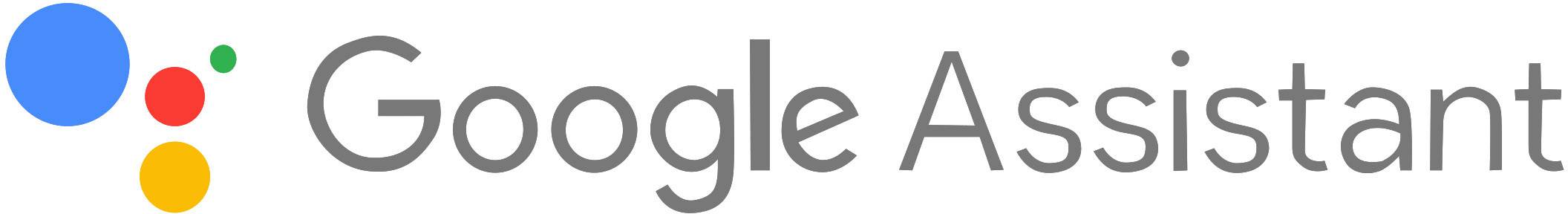 Logo Google Assistant z napisem 'Google Assistant' obok. Niebieski, czerwony, żółty i zielony punkt symbolizują asystenta.