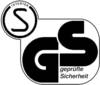 Znak 'GS geprüfte Sicherheit', wskazujący na certyfikację bezpieczeństwa przeprowadzoną przez Intertek.