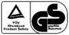 'Logo TÜV Rheinland Product Safety ze znakiem GS oznaczającym potwierdzoną bezpieczeństwo.'