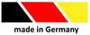 Trzy diagonalne pasy w kolorach czarnym, czerwonym i żółtym symbolizują flagę Niemiec. Poniżej widnieje napis 'made in Germany'.