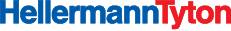 Logo HellermannTyton w niebieskim i czerwonym kolorze.