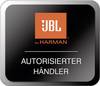 Prostokątny szyld z logo JBL by Harman. Poniżej widnieje napis 'Autoryzowany Sprzedawca'.