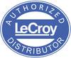 Niebieskie owalne logo z tekstem 'AUTORYZOWANY DYSTRYBUTOR' i 'LeCroy' pośrodku.