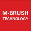 Czerwone tło z białym tekstem: M-BRUSH TECHNOLOGY.