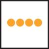 Seria czterech pomarańczowych punktów na białym tle, które mogą wskazywać na funkcję ładowania lub oczekiwania.