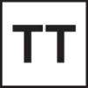 'TT' w kolorze białym na czarnym tle.