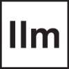 Czarny kwadrat z białymi, stylizowanymi literami 'llm'.