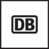 Obraz przedstawia logo Deutsche Bahn. Składa się ono z białych liter 'DB' na czerwonym tle.