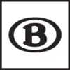 Czarny kwadrat z białym owalem pośrodku, zawierającym literę 'B'. Symbol lub logo, bez dodatkowego kontekstu.