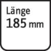 'Tabliczka z napisem: Długość 185 mm.'
