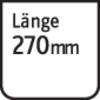 'Tabliczka z napisem: długość 270 mm.'