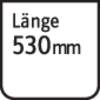 'Tabliczka wskazuje tekst: Długość 530 mm'.