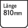 'Tabliczka z napisem: Długość 810 mm.'