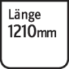 'Symbol pokazuje tekst: Długość 1210 mm'